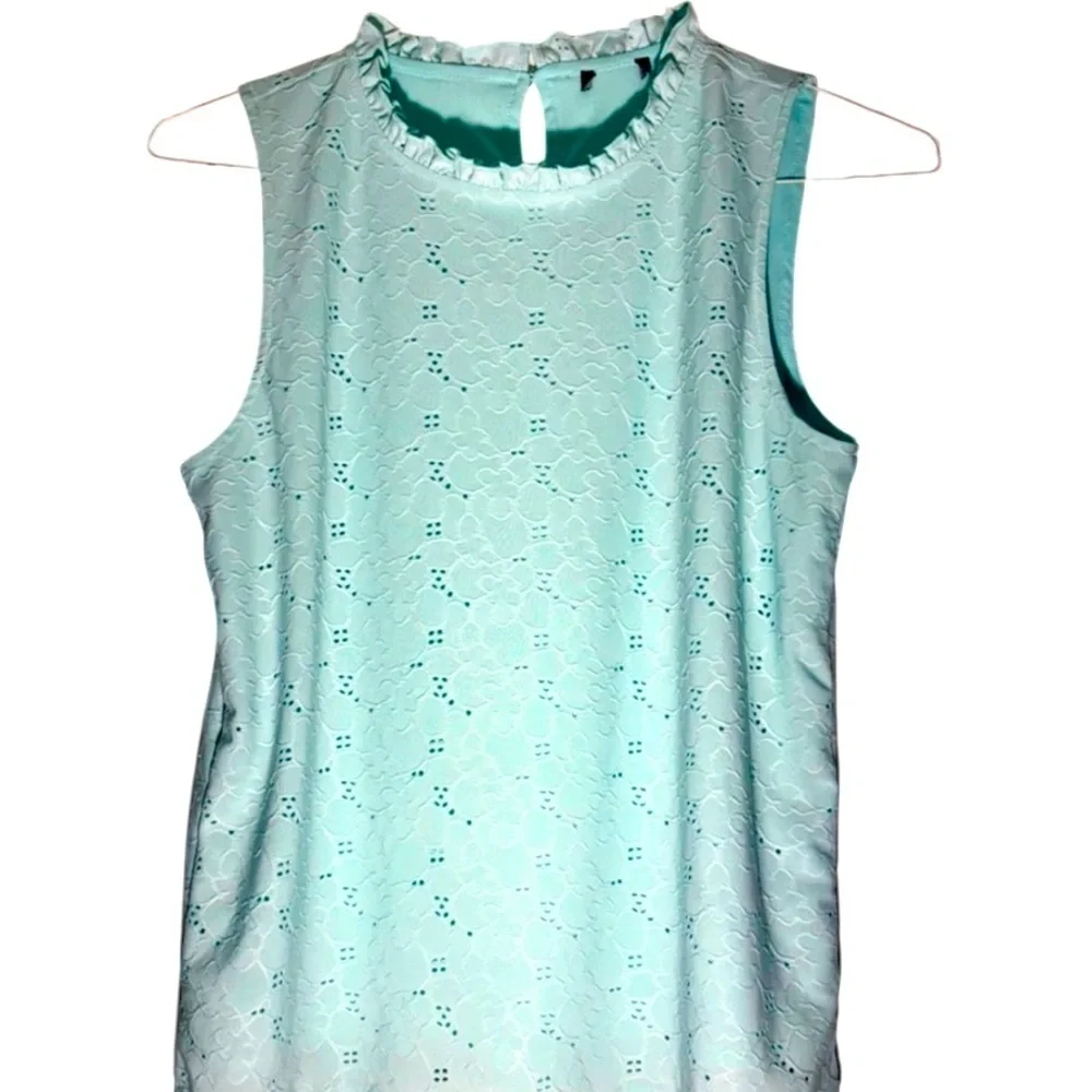 Women’s Sleeveless Stretchy Lace Top - Mint SZ M